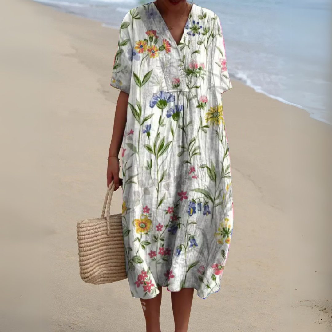 Nathalie - Robe Fleurie Elégante