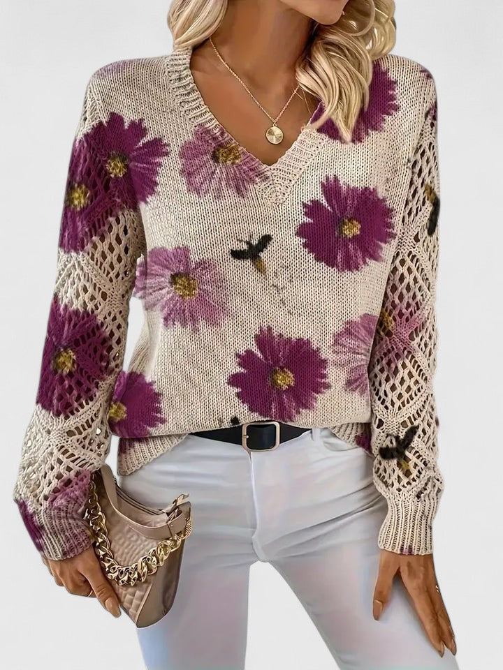 Beata - Élégant pull à fleurs