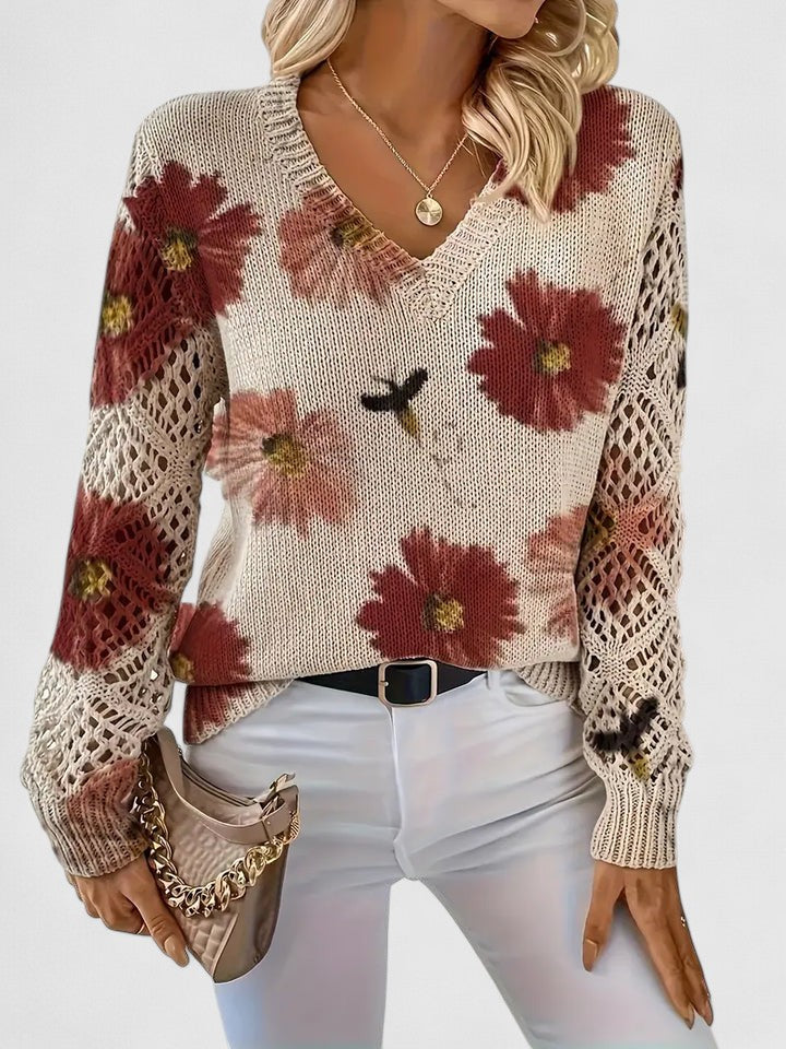 Beata - Élégant pull à fleurs