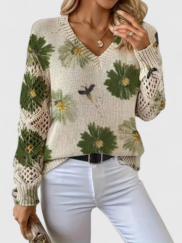 Beata - Élégant pull à fleurs