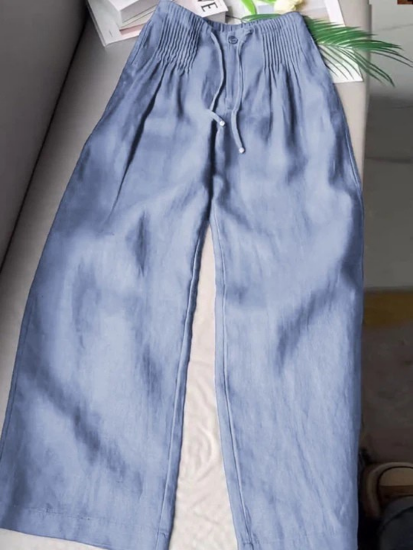 Camille – Pantalon ample en coton et lin