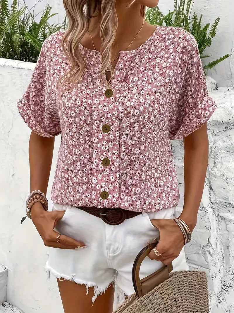 Jelena - Haut Floral Estival Elégant