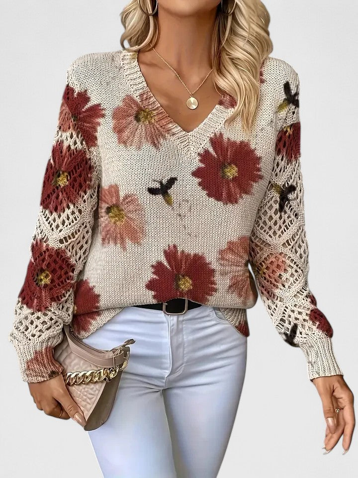 Beata - Élégant pull à fleurs