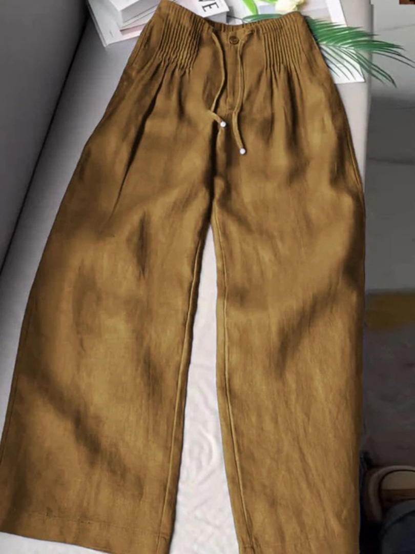 Camille – Pantalon ample en coton et lin