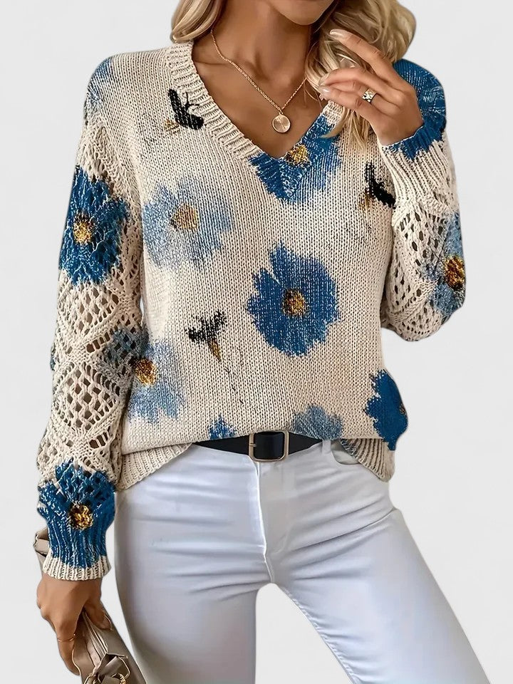 Beata - Élégant pull à fleurs
