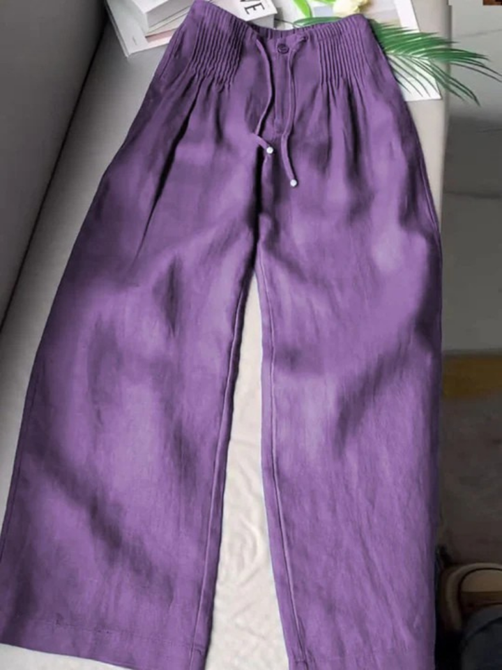 Camille – Pantalon ample en coton et lin