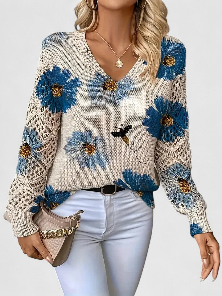 Beata - Élégant pull à fleurs