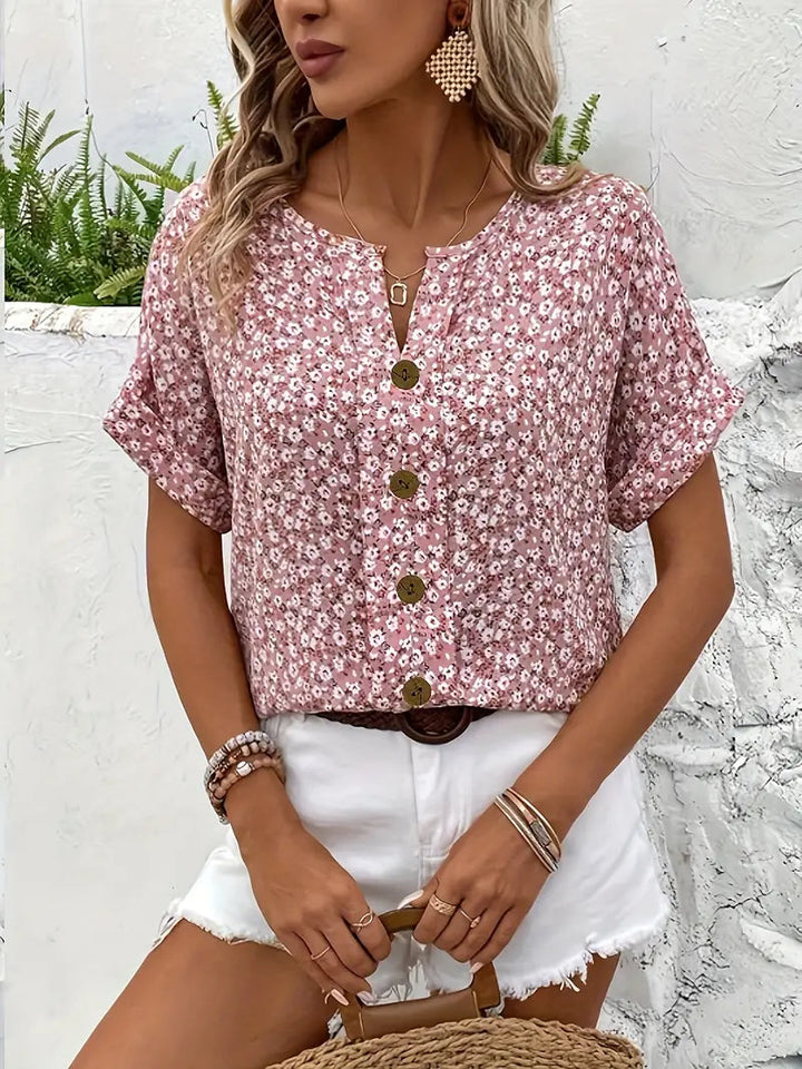 Jelena - Haut Floral Estival Elégant