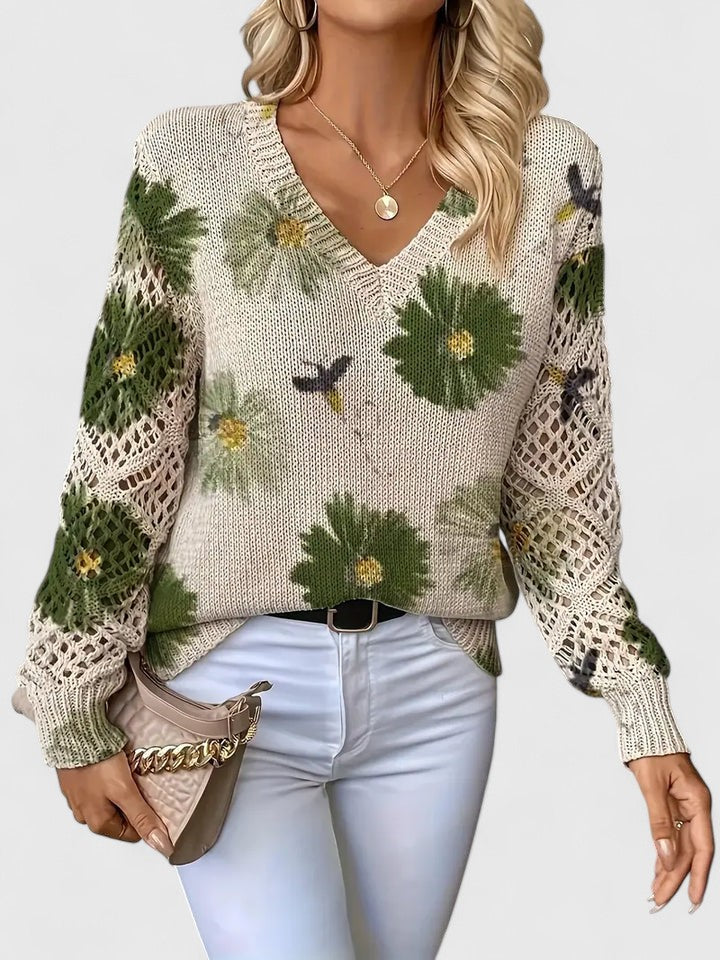 Beata - Élégant pull à fleurs