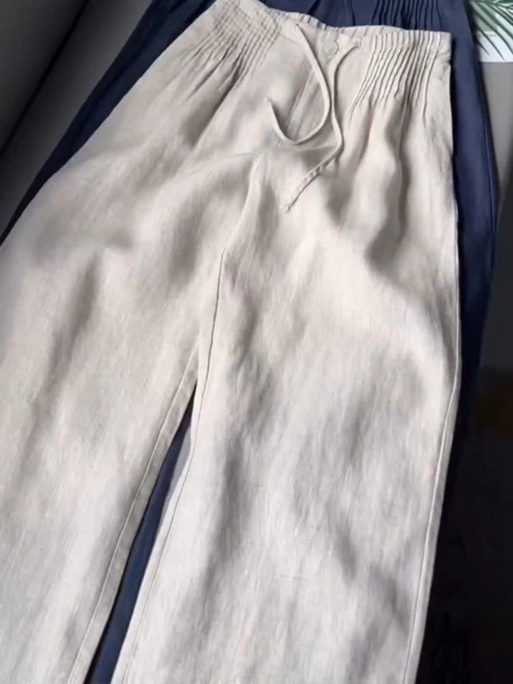 Camille – Pantalon ample en coton et lin