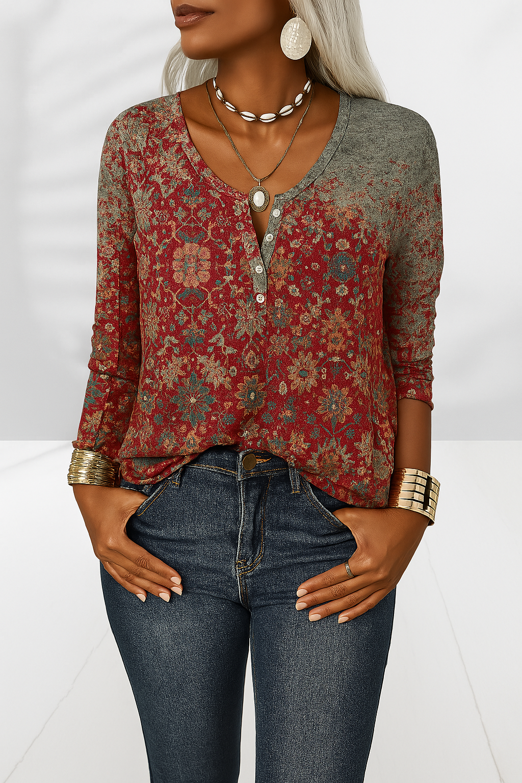 Alina - Chemisier Boho Élégant