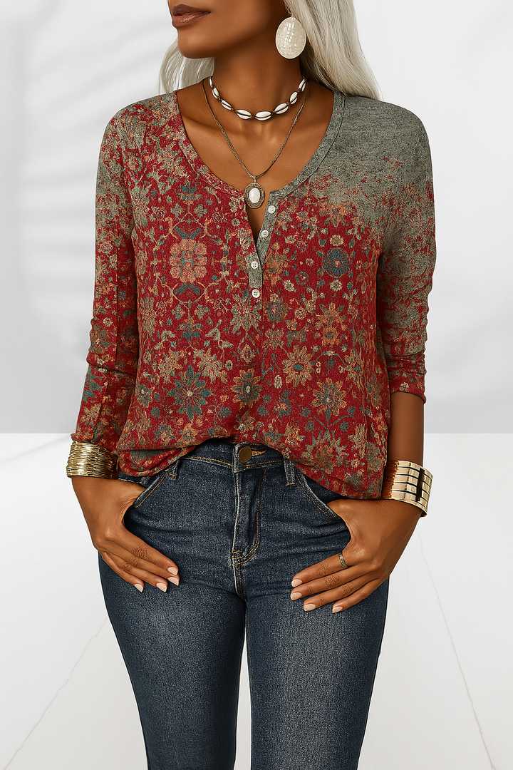 Alina - Chemisier Boho Élégant