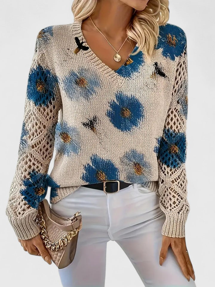Beata - Élégant pull à fleurs