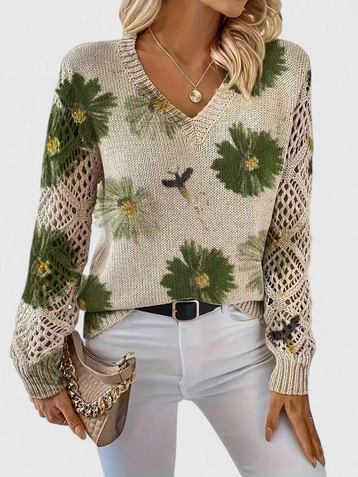 Beata - Élégant pull à fleurs