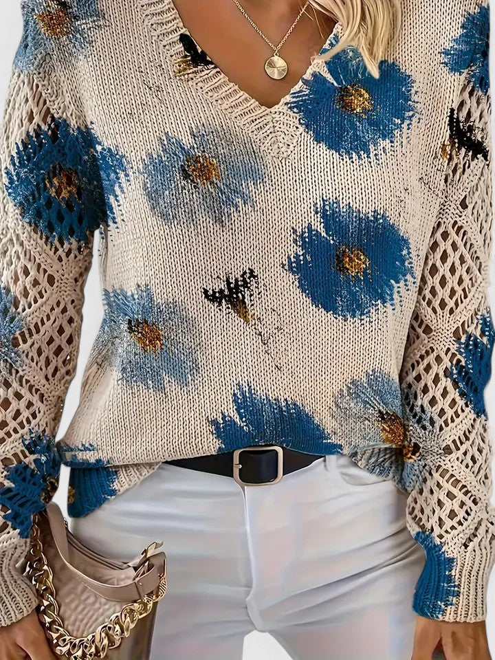 Beata - Élégant pull à fleurs