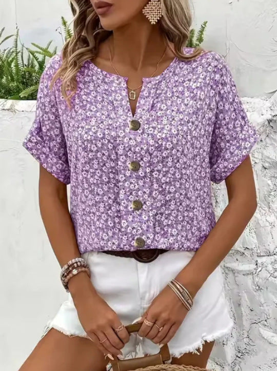 Jelena - Haut Floral Estival Elégant