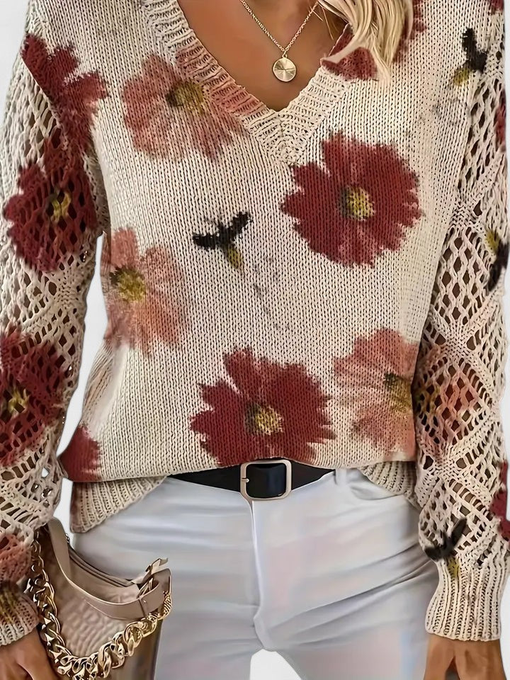 Beata - Élégant pull à fleurs