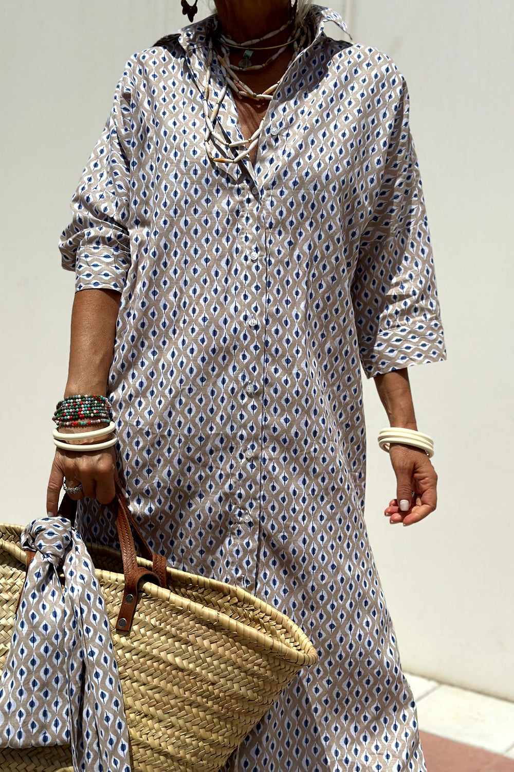 Anne - Robe élégante chemise à carreaux