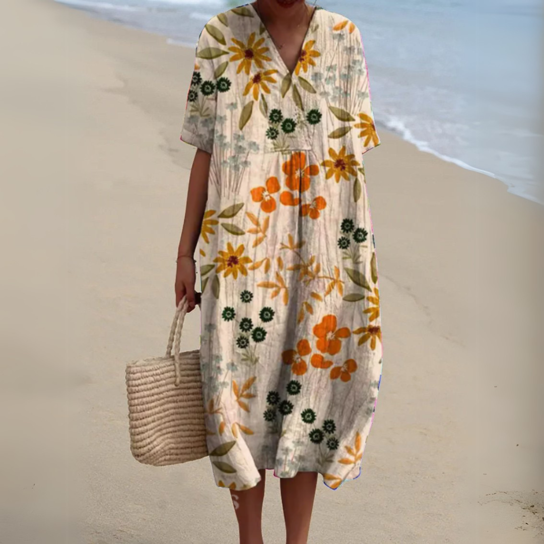 Nathalie - Robe Fleurie Elégante