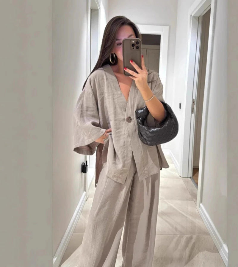 Clémentine | Ensemble Lin Décontracté