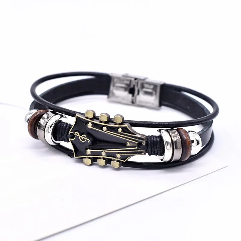 Claude - Bracelet en cuir pour guitare