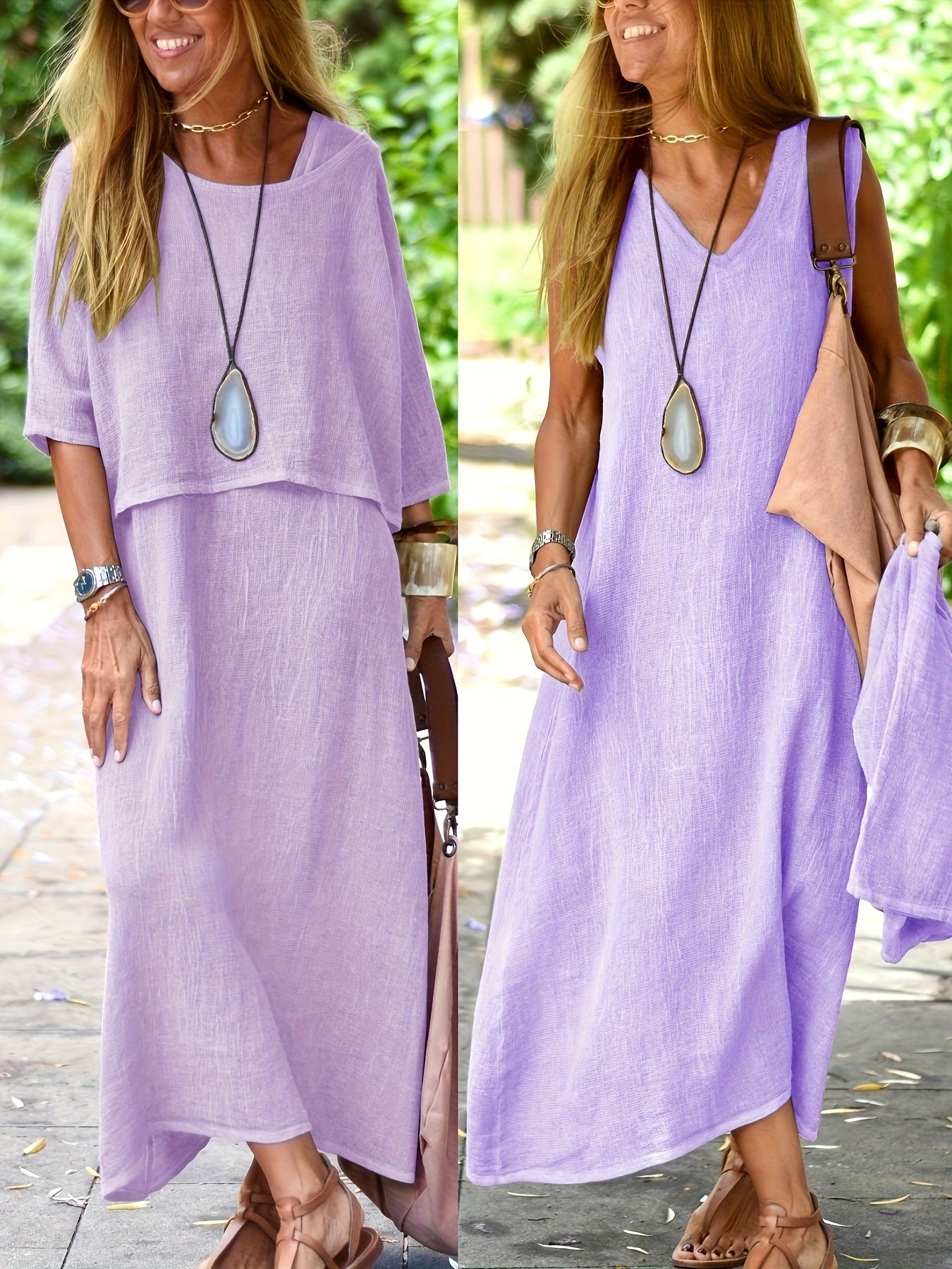 Aurélie – Robe Longue en Lin Deux-en-Un