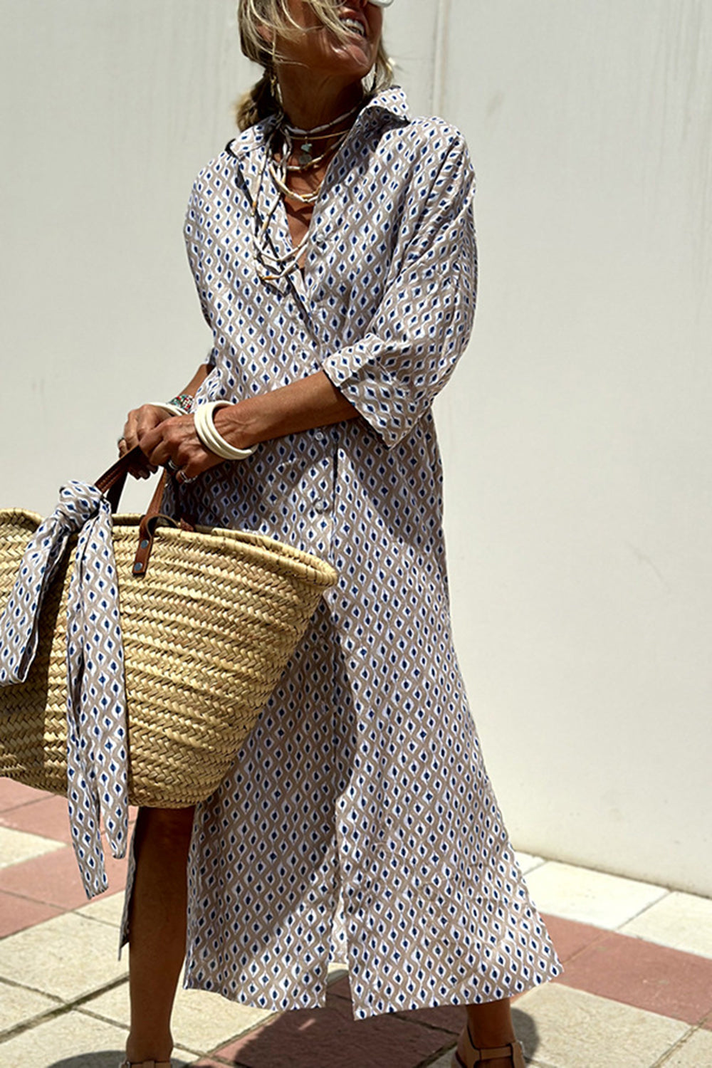 Anne - Robe élégante chemise à carreaux