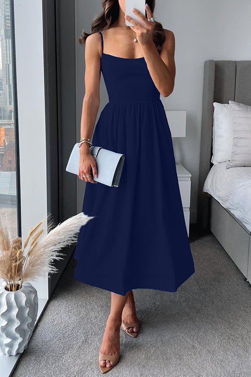 Martina | Robe midi à bretelles élégante