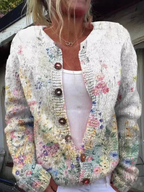 Amélie - Cardigan élégant à fleurs