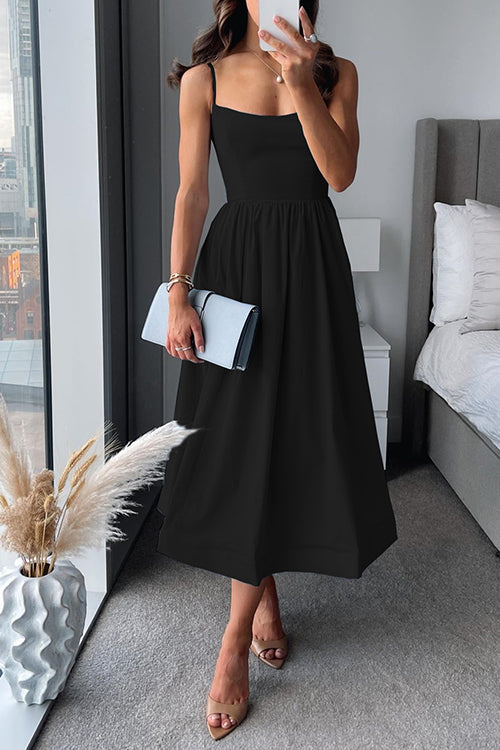 Martina | Robe midi à bretelles élégante