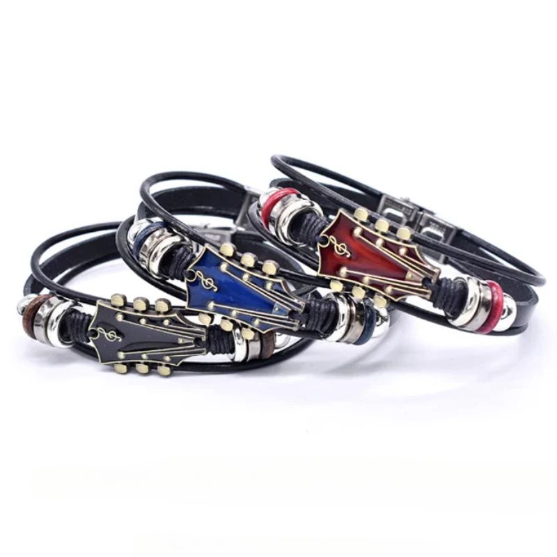 Claude - Bracelet en cuir pour guitare