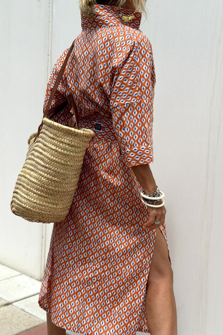 Anne - Robe élégante chemise à carreaux