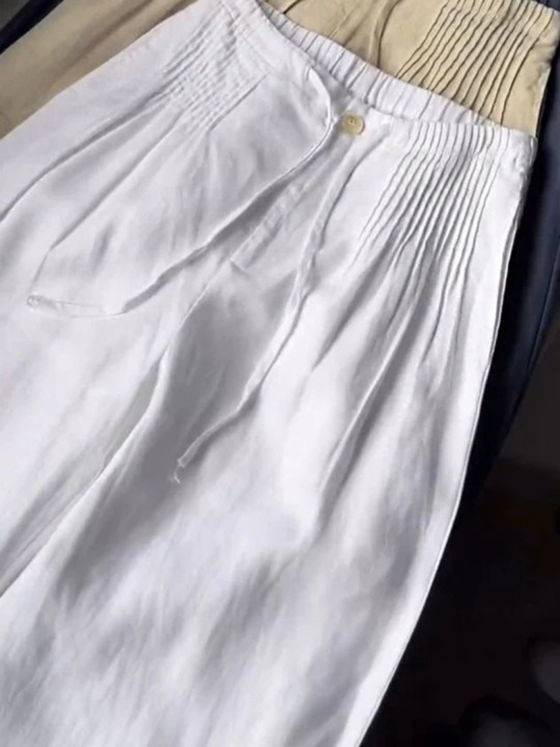 Camille – Pantalon ample en coton et lin