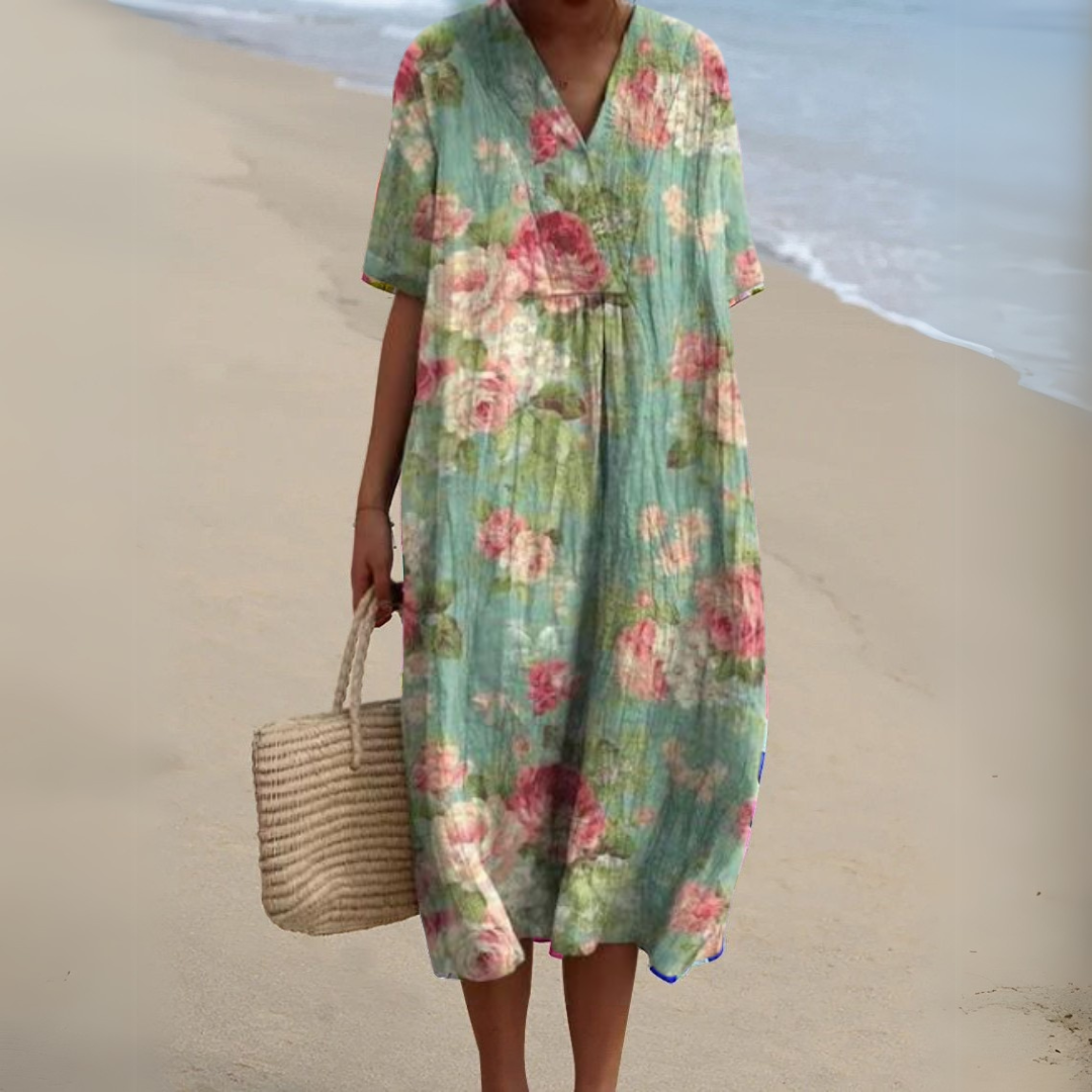 Nathalie - Robe Fleurie Elégante