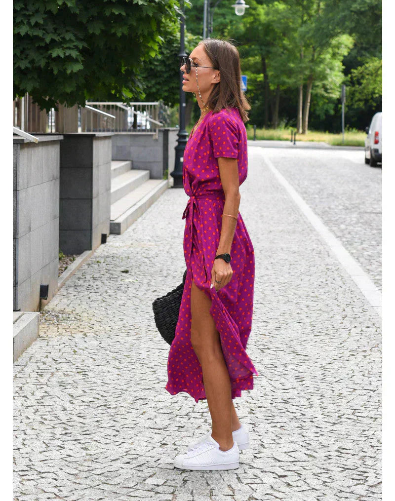 Serelina | Robe élégante à décolleté en V avec effet ventre plat