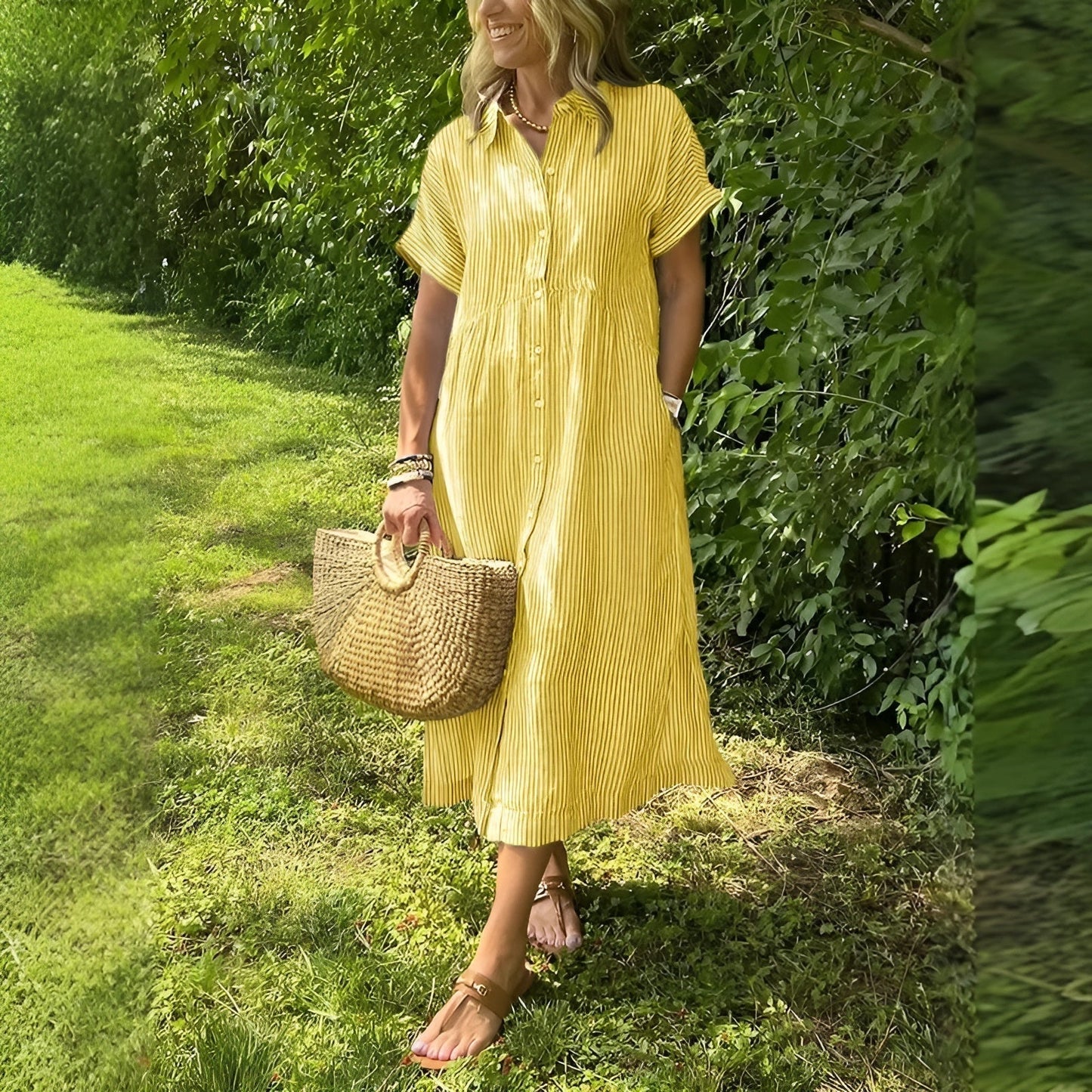 Lunara – Robe chemise rayée décontractée