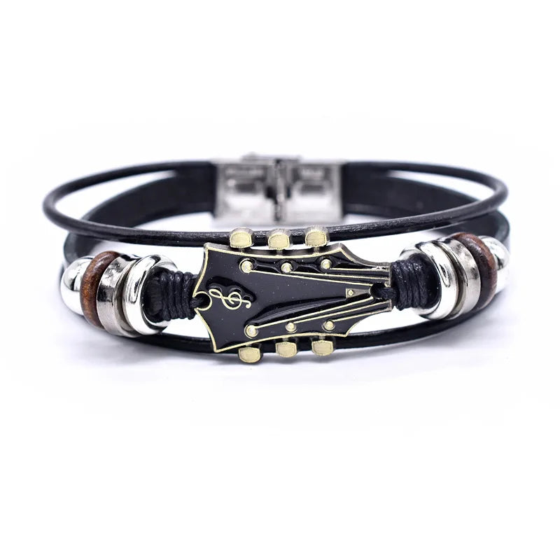 Claude - Bracelet en cuir pour guitare