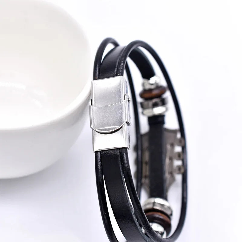 Claude - Bracelet en cuir pour guitare