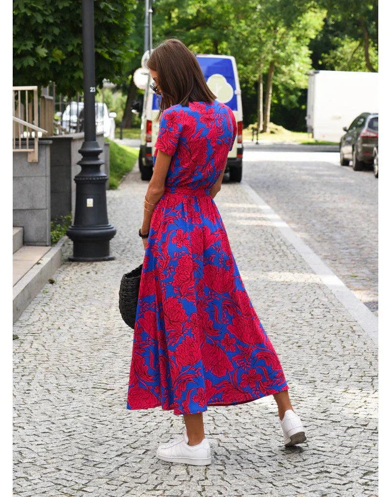 Serelina | Robe élégante à décolleté en V avec effet ventre plat