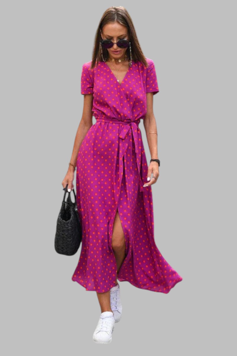 Serelina | Robe élégante à décolleté en V avec effet ventre plat