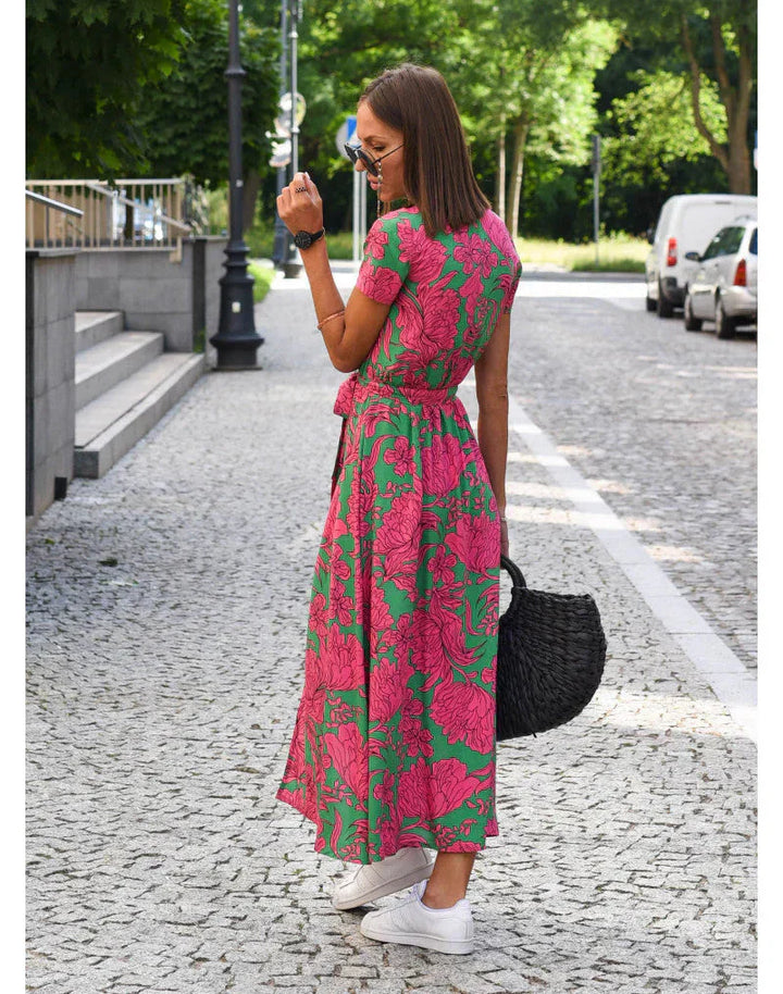 Serelina | Robe élégante à décolleté en V avec effet ventre plat