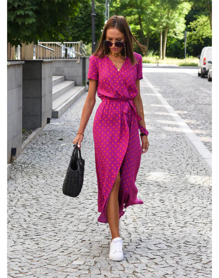 Serelina | Robe élégante à décolleté en V avec effet ventre plat