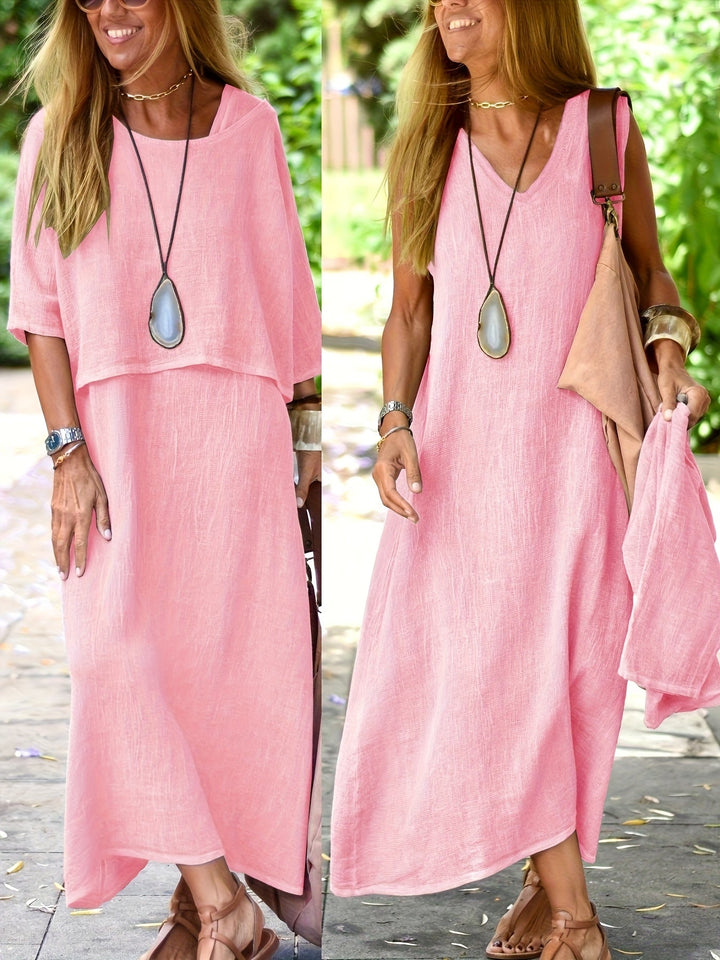 Aurélie – Robe Longue en Lin Deux-en-Un