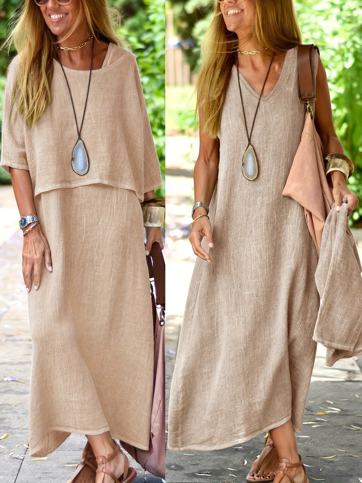 Aurélie – Robe Longue en Lin Deux-en-Un