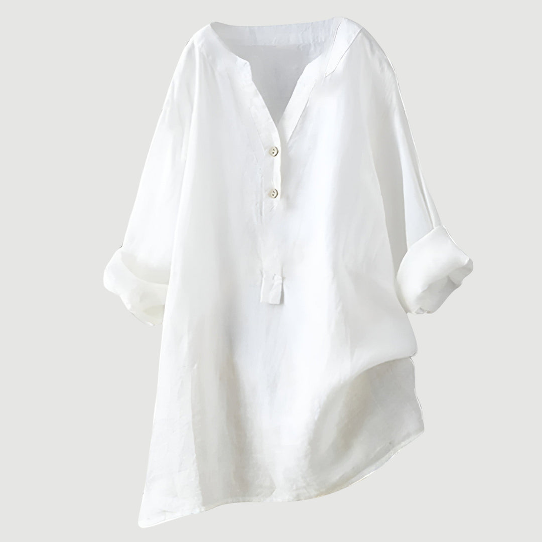 Mélina | Blouse Boutonnée en Lin Léger