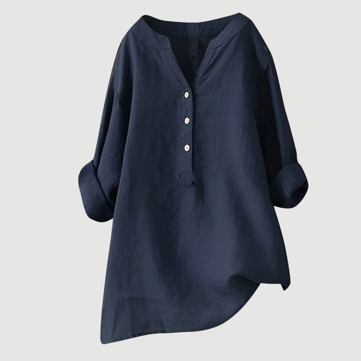 Mélina | Blouse Boutonnée en Lin Léger