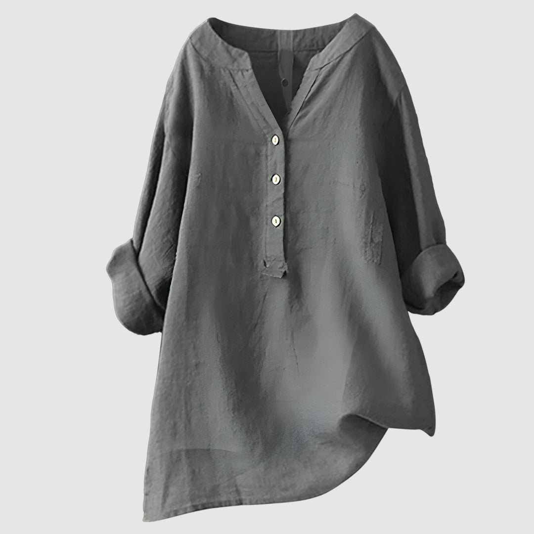 Mélina | Blouse Boutonnée en Lin Léger