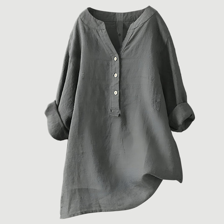 Mélina | Blouse Boutonnée en Lin Léger