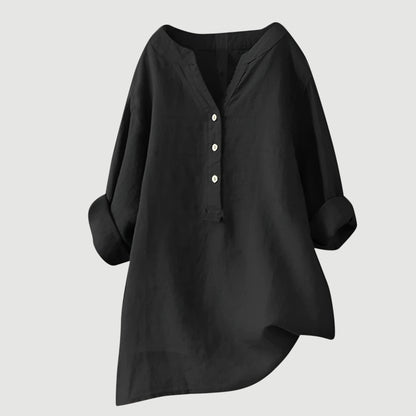 Mélina | Blouse Boutonnée en Lin Léger