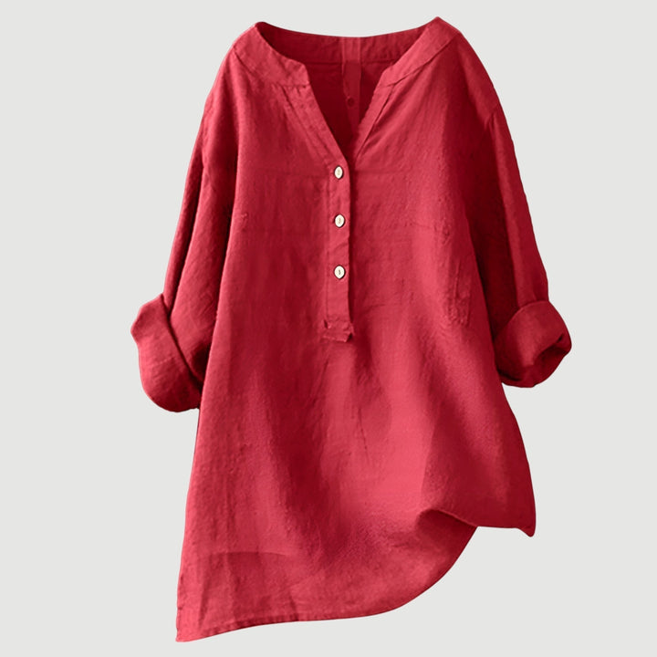Mélina | Blouse Boutonnée en Lin Léger
